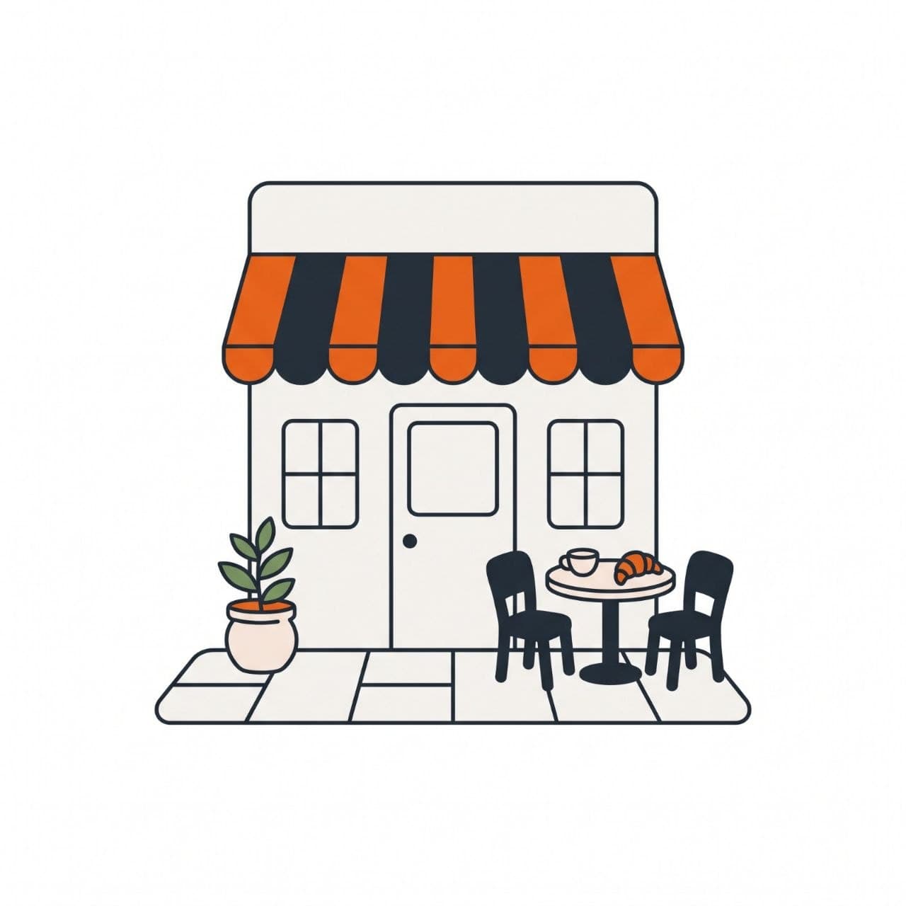 Mikro paketine uygun işletme ölçeği: butik kafe çizimi
