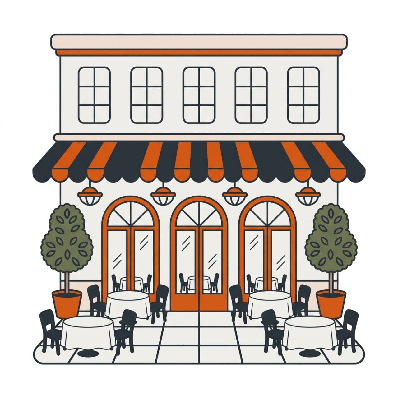 Makro paketine uygun işletme ölçeği: fine dining restoran çizimi